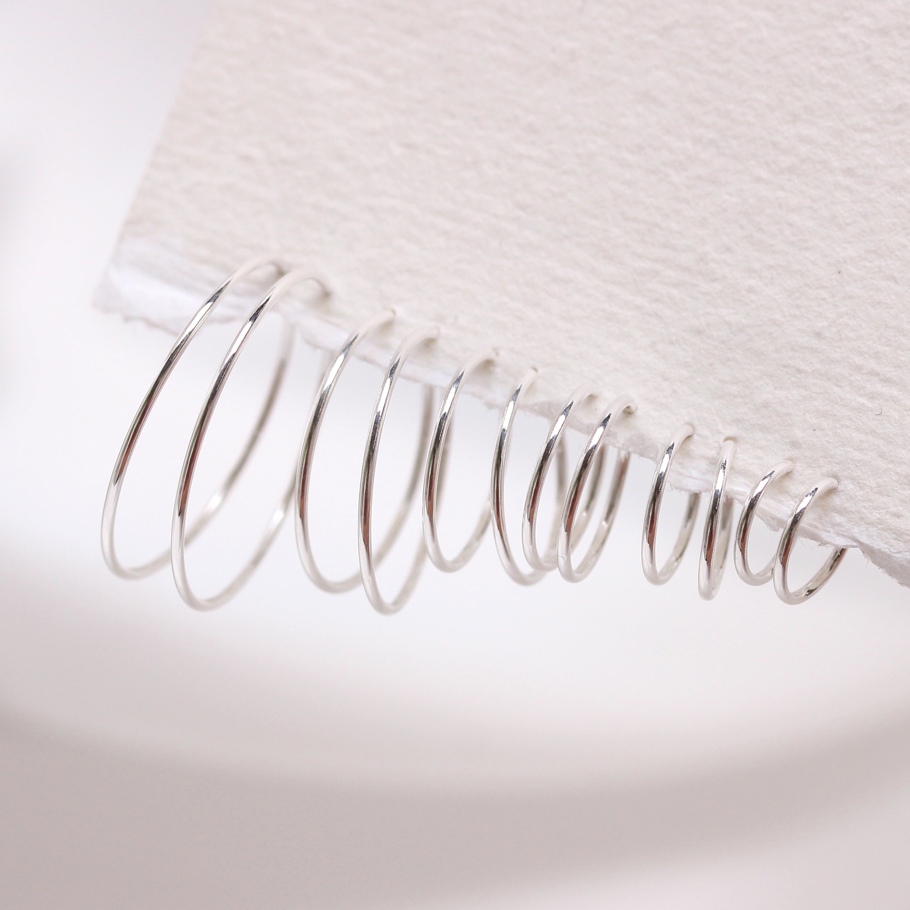 Leichte Ohrringe aus Sterlingsilber 8 mm - 22 mm