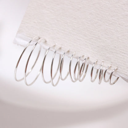 Leichte Ohrringe aus Sterling Silber 8 mm - 22 mm