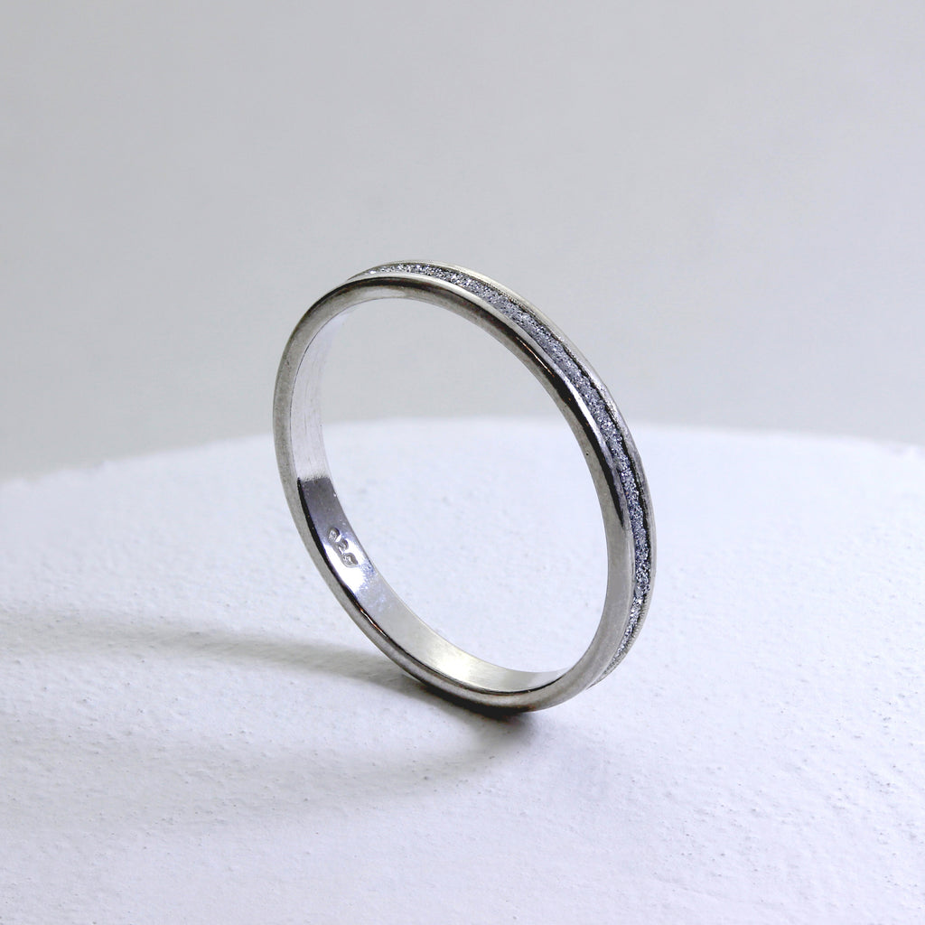 Mattierter Sterlingsilber-Ewigkeitsring I-W