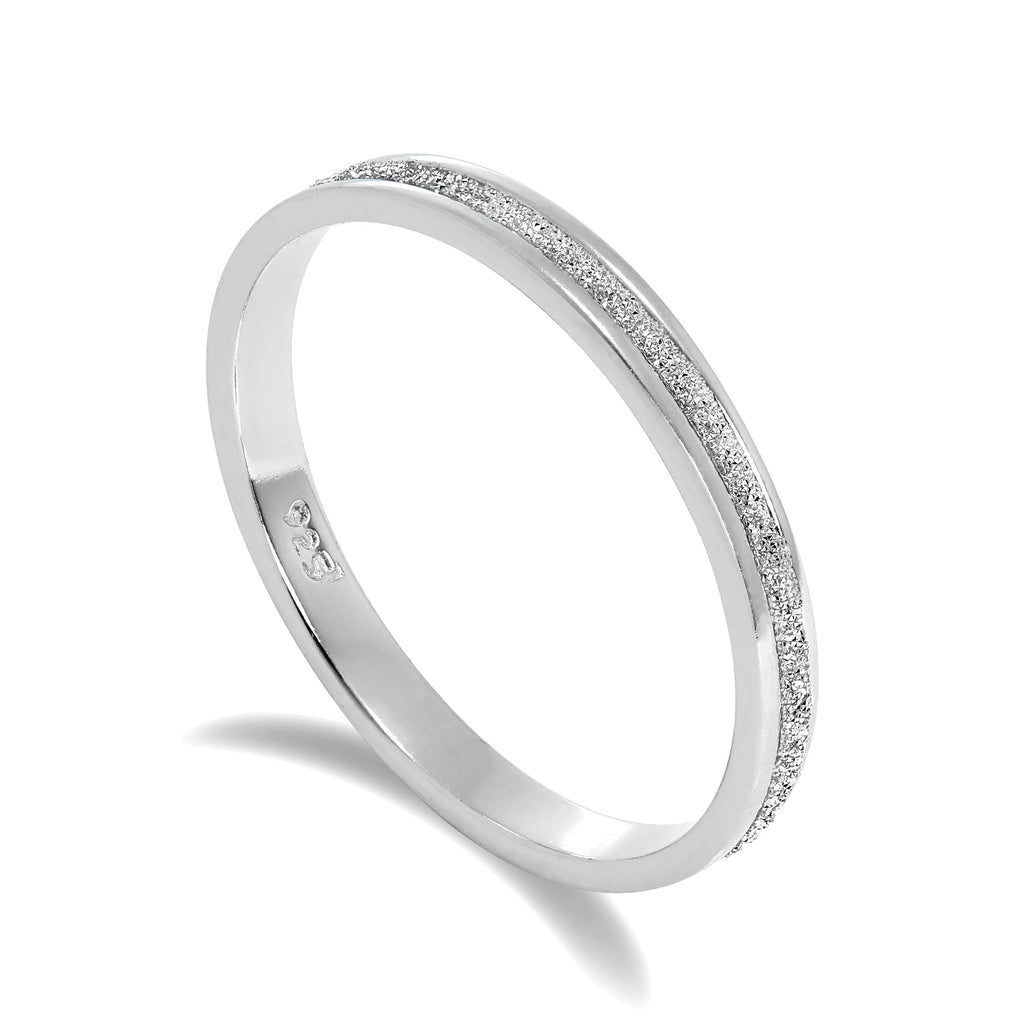 Mattierter Sterlingsilber-Ewigkeitsring I-W