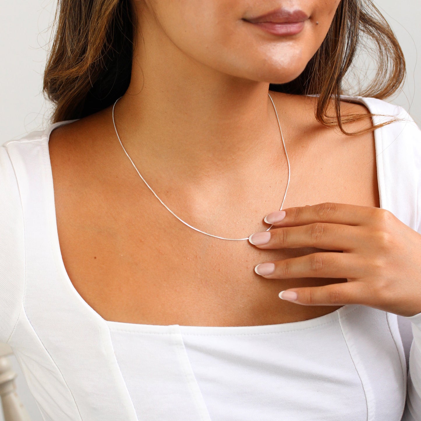 Sterling Silber Box Kette 14 - 22 Zoll