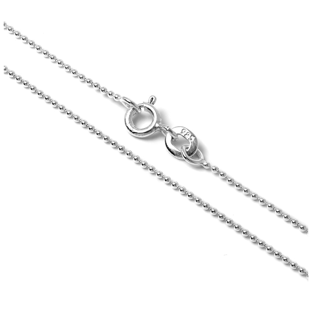 Sterlingsilber 1 mm Perlenkette 35–55 cm