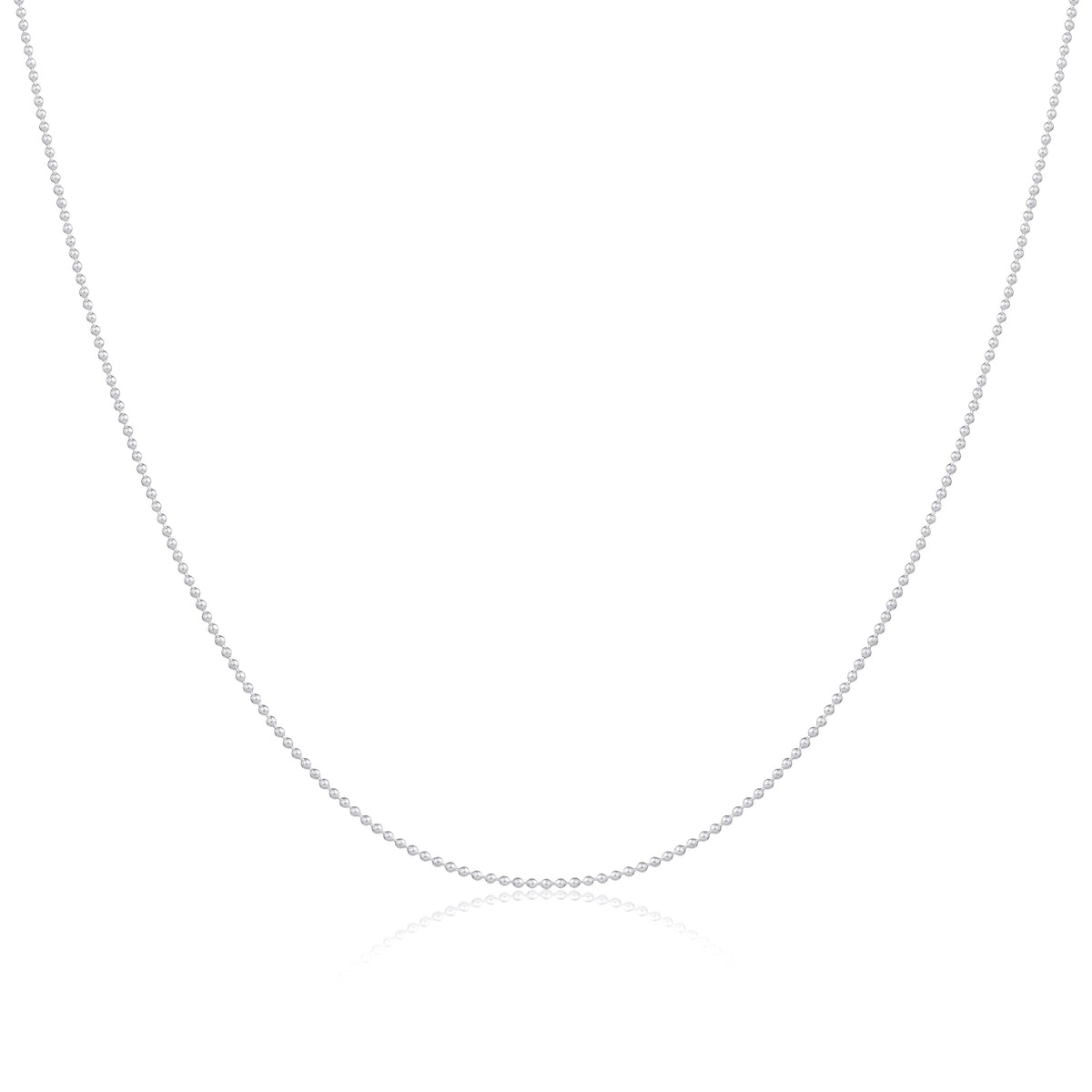 Sterlingsilber 1 mm Perlenkette 35–55 cm