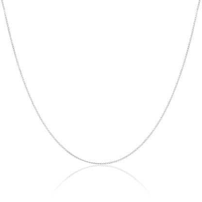 Lange Kette aus Sterlingsilber mit Diamantschliff 14–22 Zoll