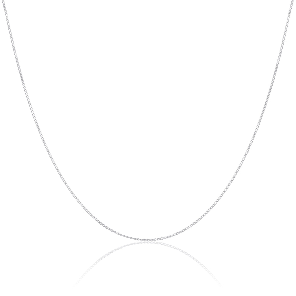 Lange Kette aus Sterlingsilber mit Diamantschliff 14–22 Zoll