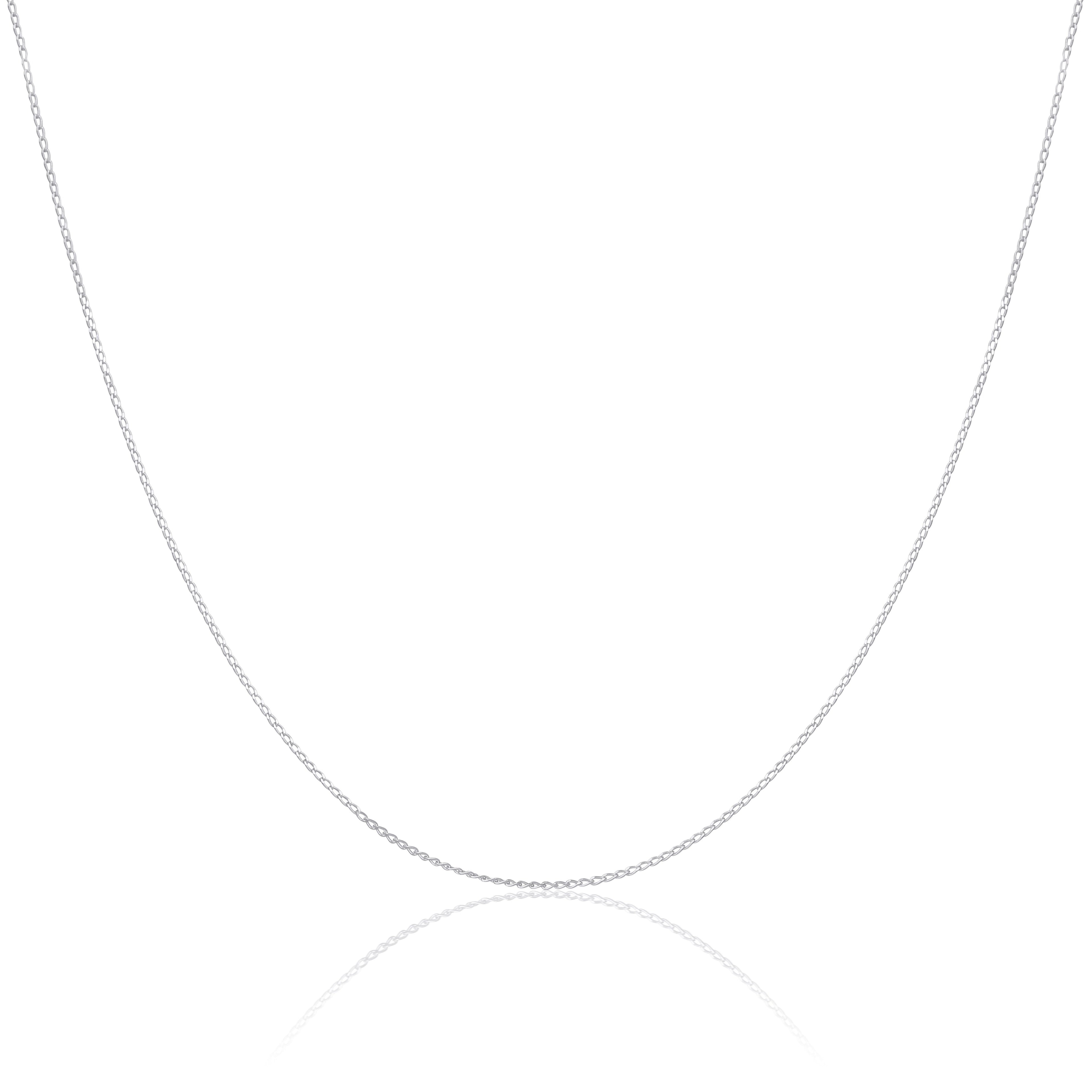 Lange Kette aus Sterlingsilber mit Diamantschliff 14–22 Zoll