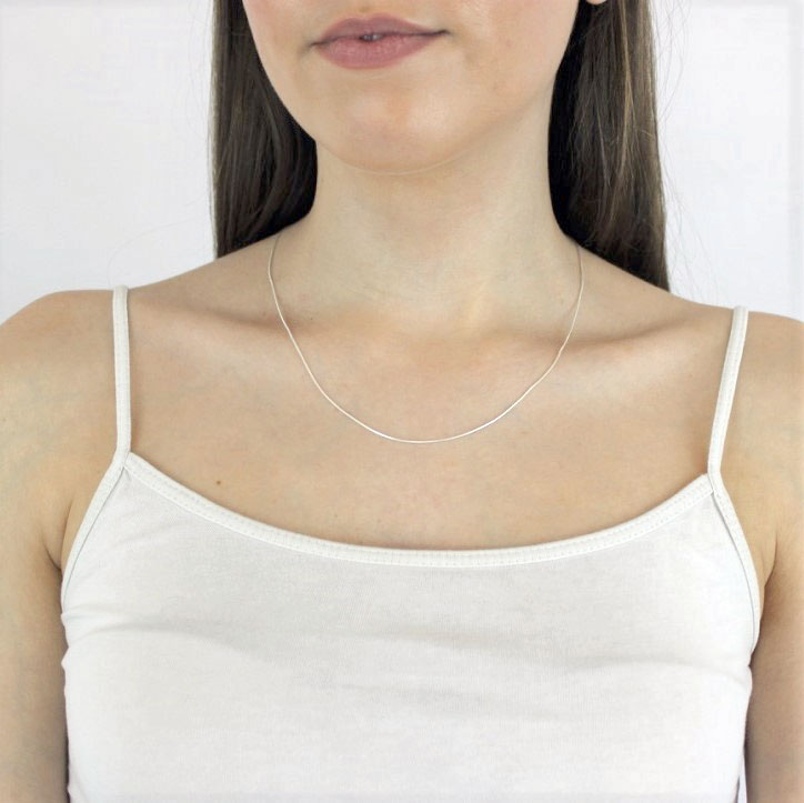 Sterling Silber 1 mm Schlangenkette 14 - 22 Zoll