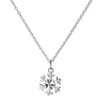 Sterlingsilber 45,5 cm Diamantschliff Schneeflocke Halskette