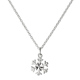 Sterlingsilber 45,5 cm Diamantschliff Schneeflocke Halskette