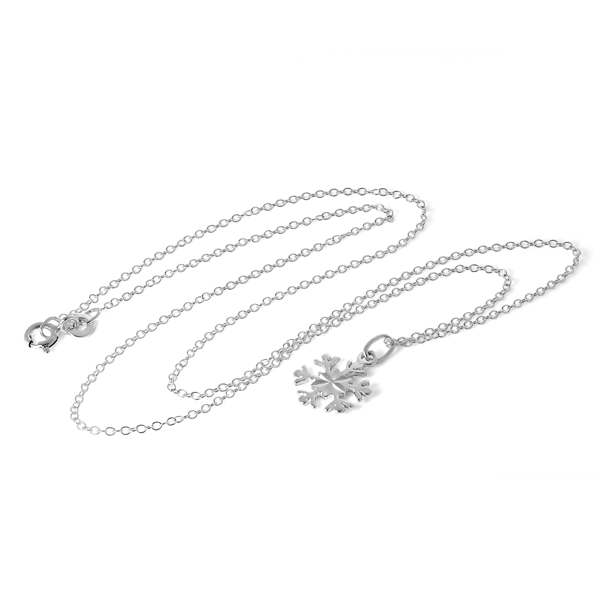 Sterlingsilber 45,5 cm Diamantschliff Schneeflocke Halskette