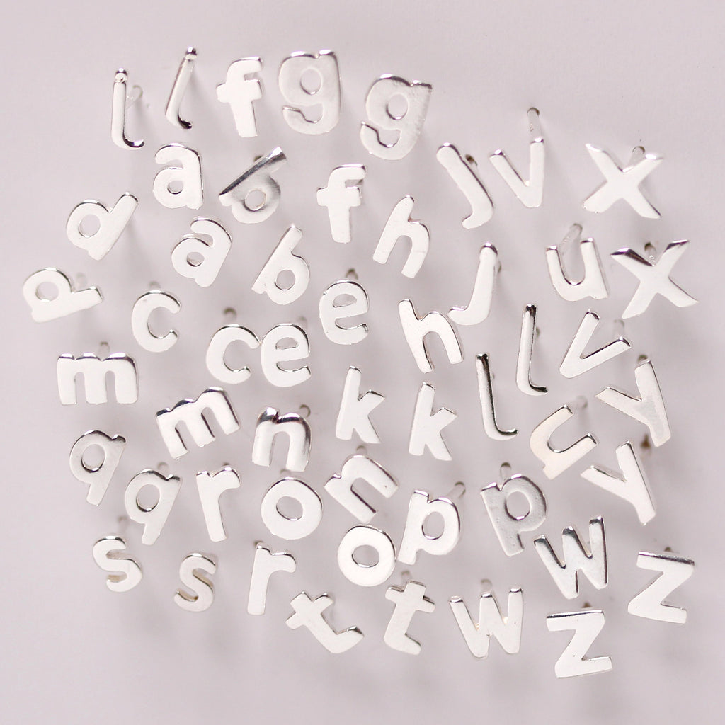 Sterlingsilber Alphabet Buchstaben Ohrstecker
