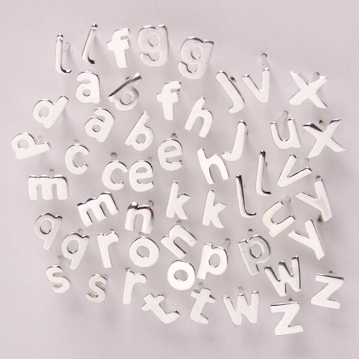 Sterlingsilber Alphabet Buchstaben Ohrstecker