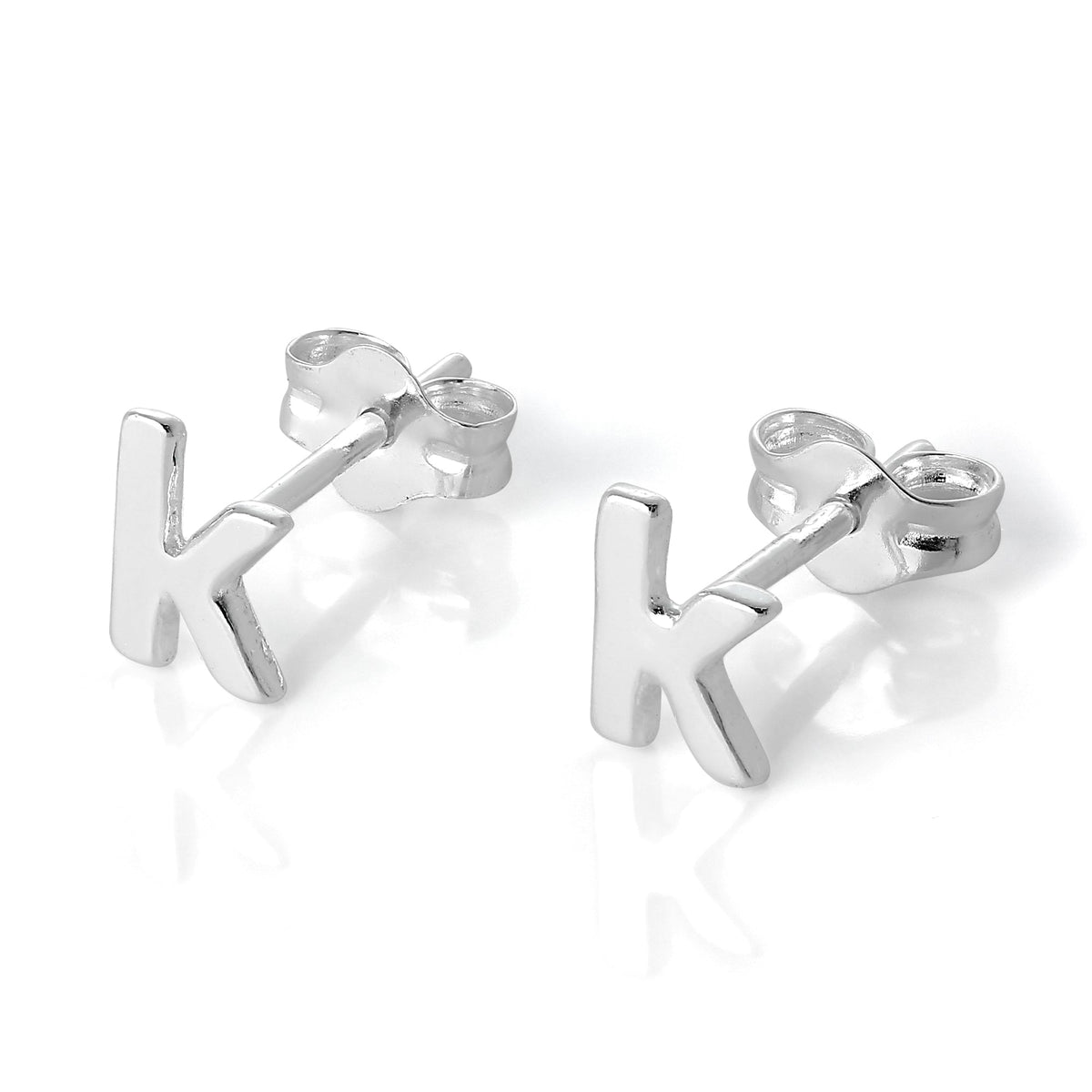 Sterlingsilber Alphabet Buchstaben Ohrstecker