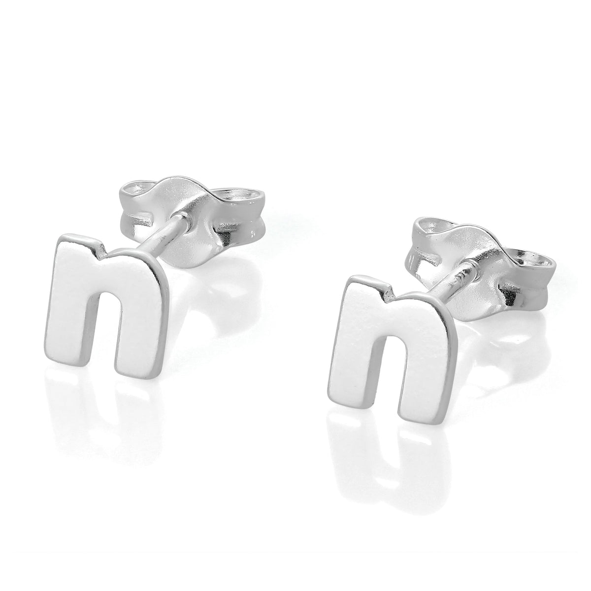 Sterlingsilber Alphabet Buchstaben Ohrstecker