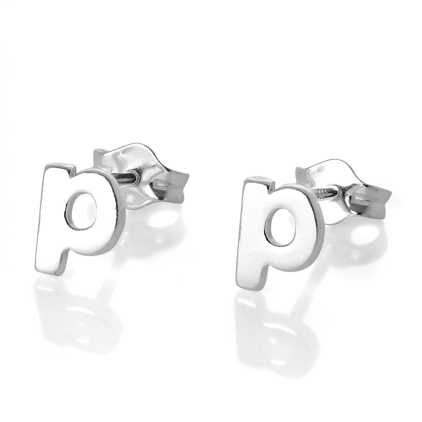 Sterling Silber Alphabet Buchstaben Ohrstecker