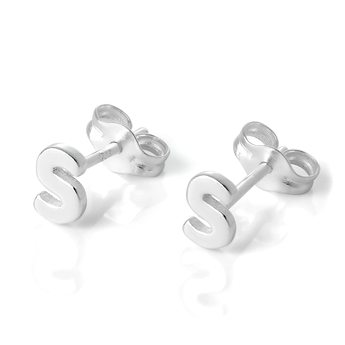 Sterlingsilber Alphabet Buchstaben Ohrstecker