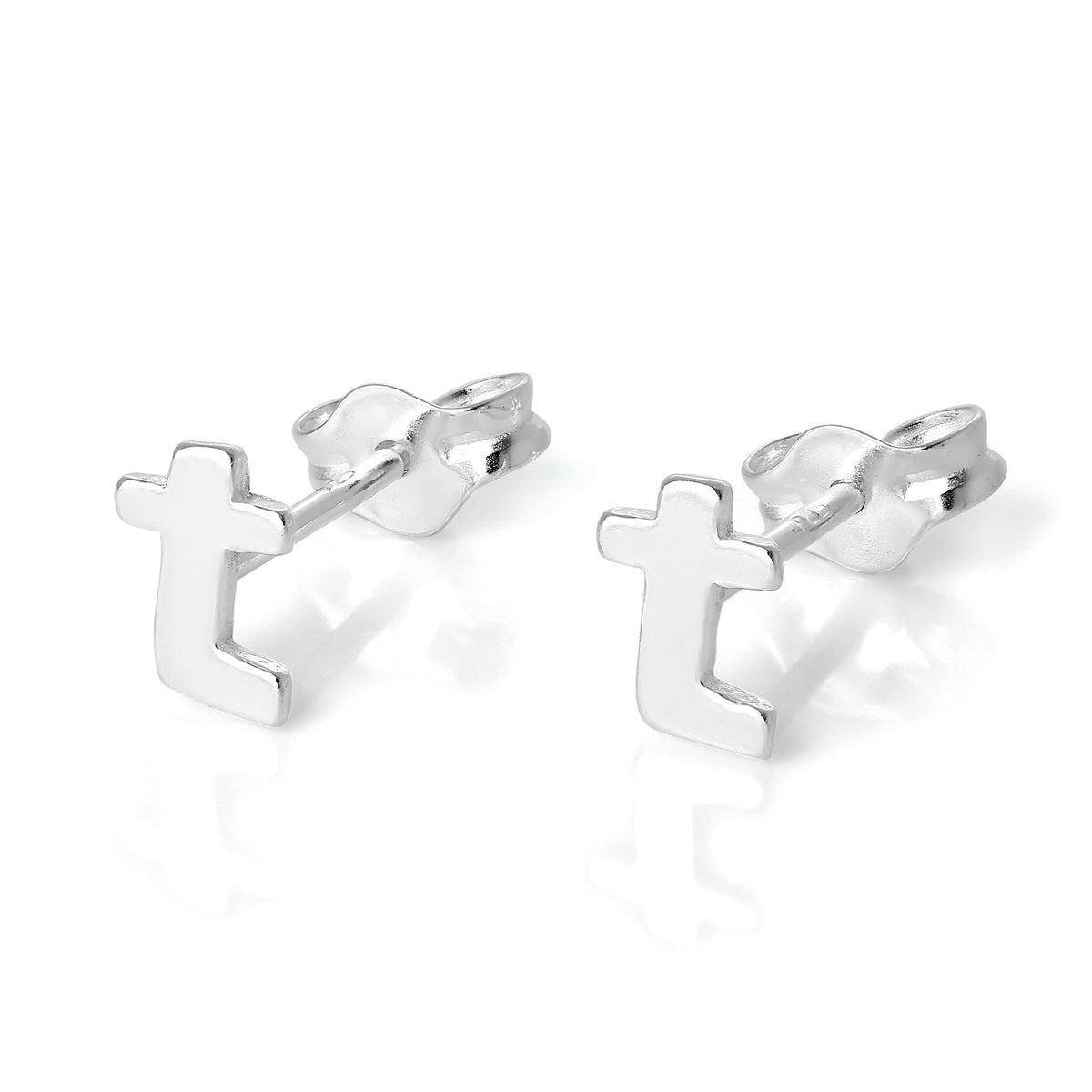 Sterlingsilber Alphabet Buchstaben Ohrstecker