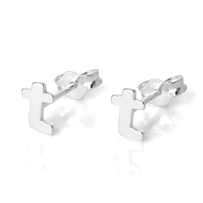 Sterling Silber Alphabet Buchstaben Ohrstecker