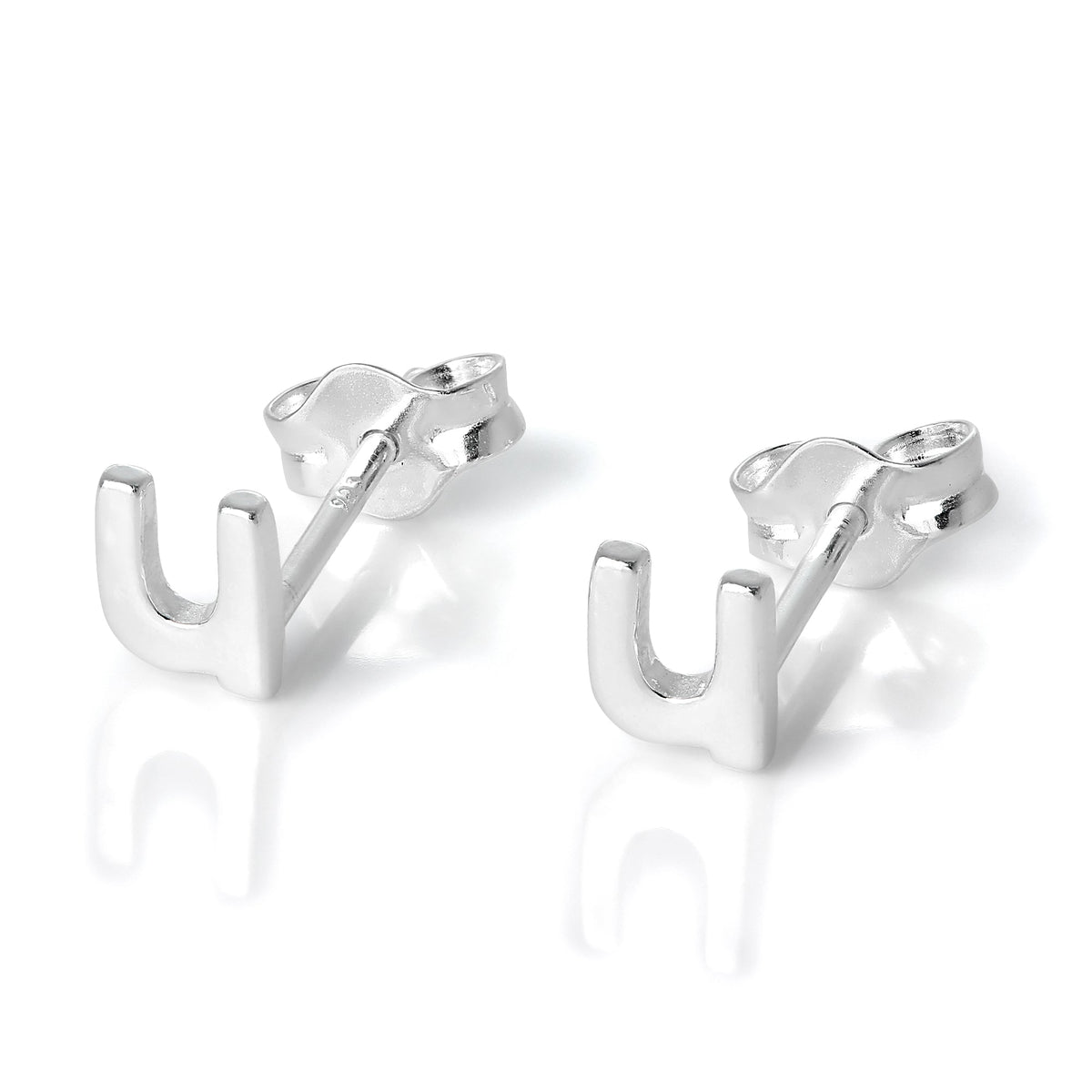 Sterlingsilber Alphabet Buchstaben Ohrstecker