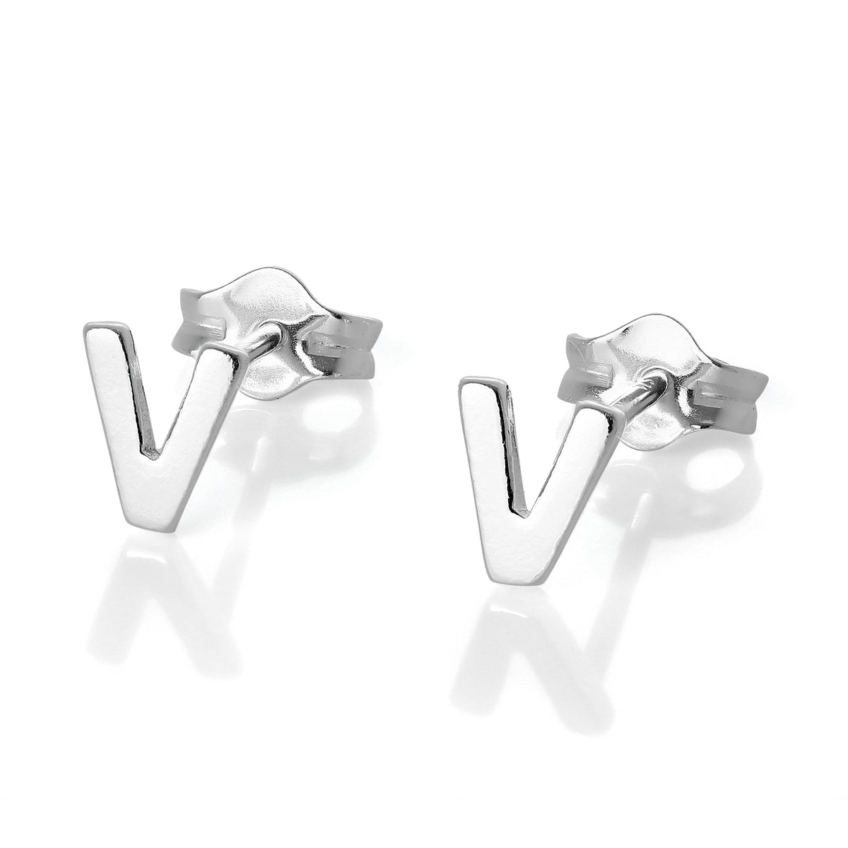 Sterlingsilber Alphabet Buchstaben Ohrstecker