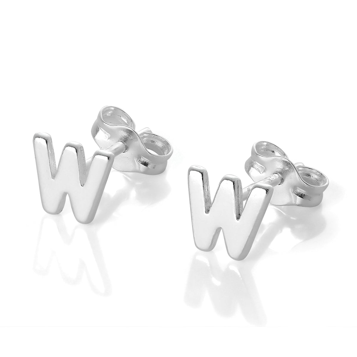Sterlingsilber Alphabet Buchstaben Ohrstecker