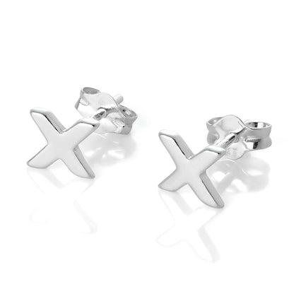 Sterling Silber Alphabet Buchstaben Ohrstecker