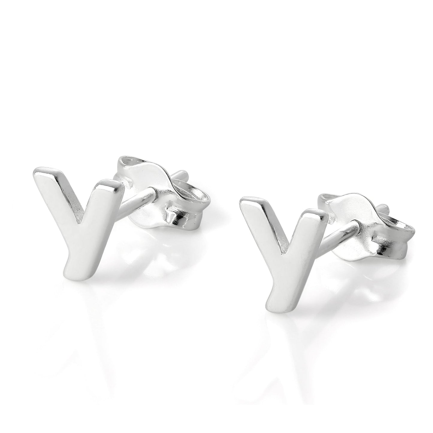 Sterling Silber Alphabet Buchstaben Ohrstecker