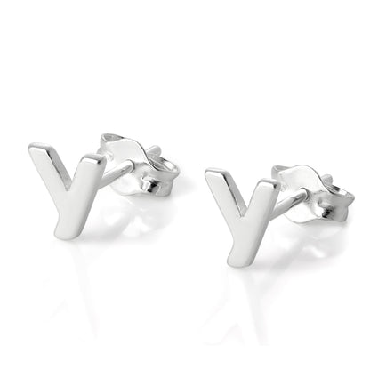 Sterling Silber Alphabet Buchstaben Ohrstecker