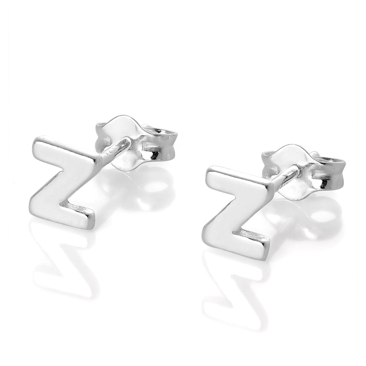 Sterlingsilber Alphabet Buchstaben Ohrstecker