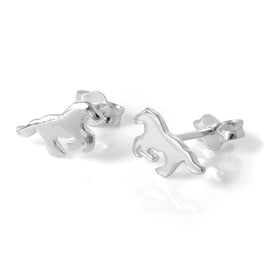 Klein Sterlingsilber Galoppierendes Pferd Ohrstecker