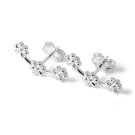Sterlingsilber Dreifach Blume Ohrstecker