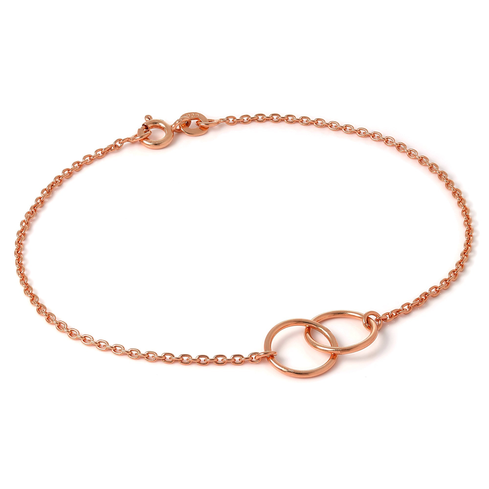 Rosévergoldet Sterlingsilber Fein Belcher Kette Unendlichkeits Armband