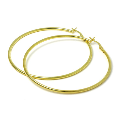 Vergoldete Sterling Silber 2mm Röhrenohrringe 12mm - 80mm