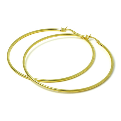 Vergoldete Sterling Silber 2mm Röhrenohrringe 12mm - 80mm