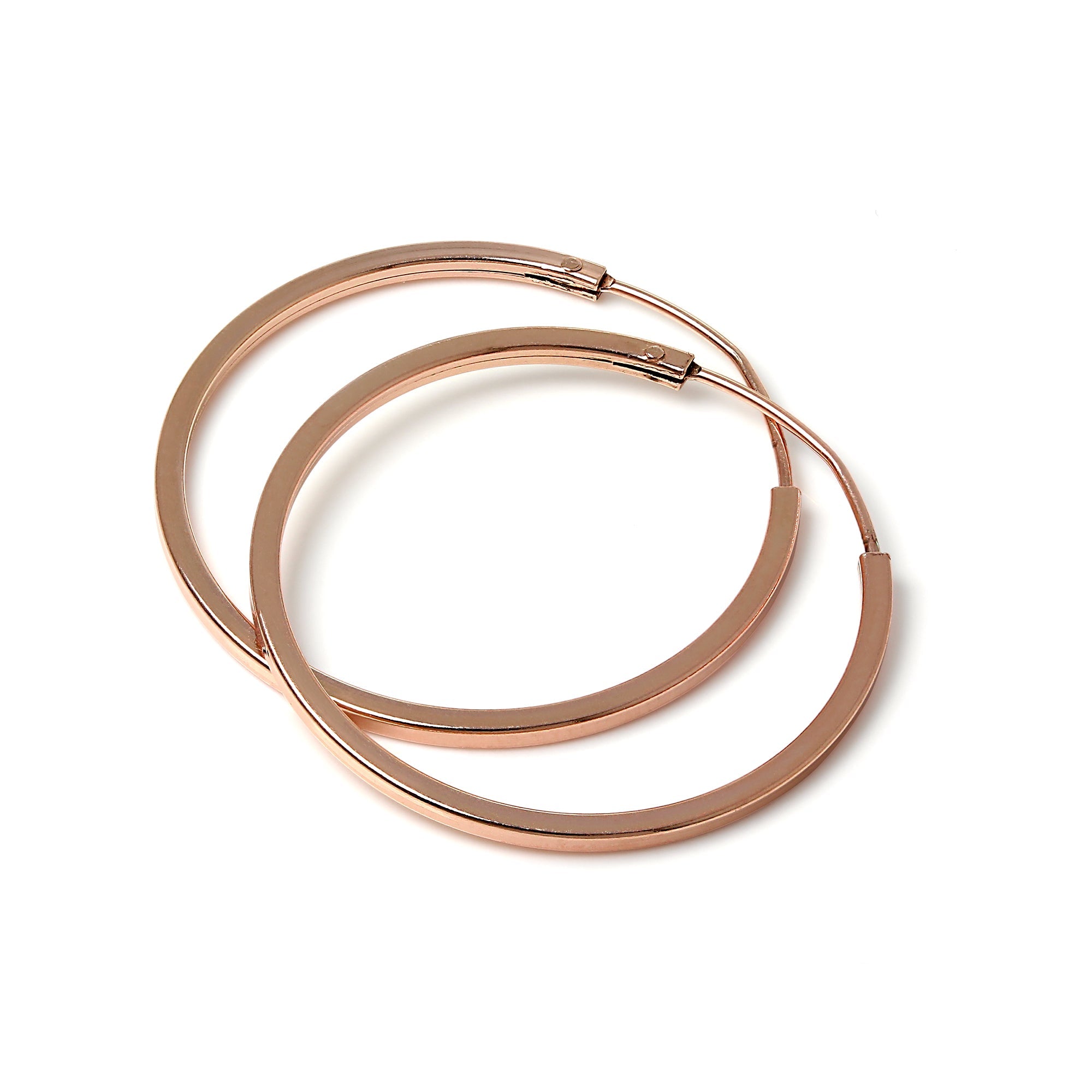 Roségold Sterlingsilber 1 mm Quadratische Schläferohrringe 12 mm - 40 mm