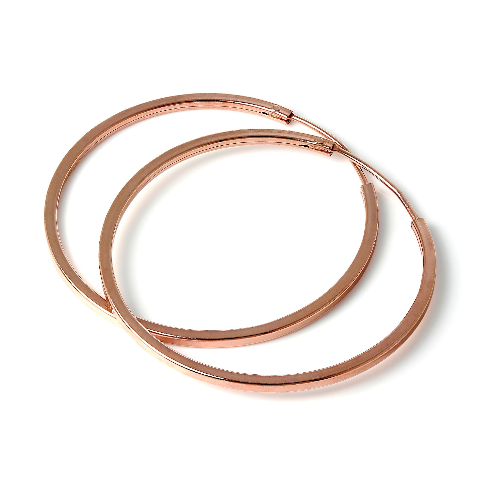 Roségold Sterlingsilber 1 mm Quadratische Schläferohrringe 12 mm - 40 mm