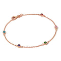 Rosévergoldet Fein Sterlingsilber 19 cm Belcher Armband mit 4 mm CZ Kristallen