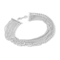 Sterlingsilber Kasten & Kugeln Mehrfach Stränge Manschetten Armband