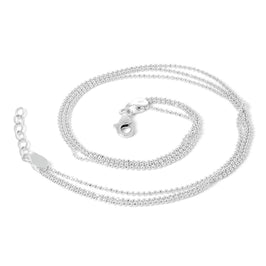 Sterlingsilber Einfach Dreifach 1 mm Kügelchenkette Fußkette