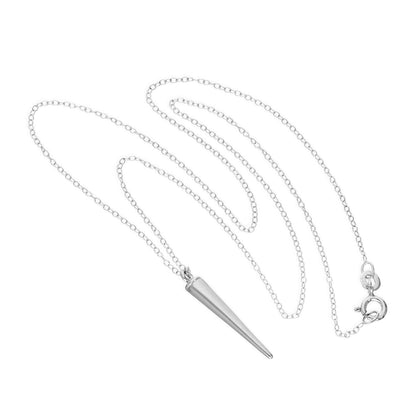 Fein Leicht Sterlingsilber Spurenkette mit Kegel Anhänger Halskette