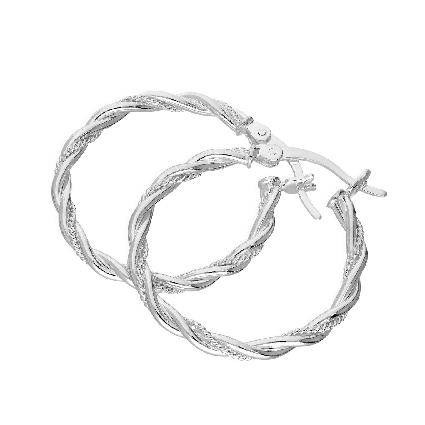 Sterlingsilber Gedreht Creolen Ohrringe