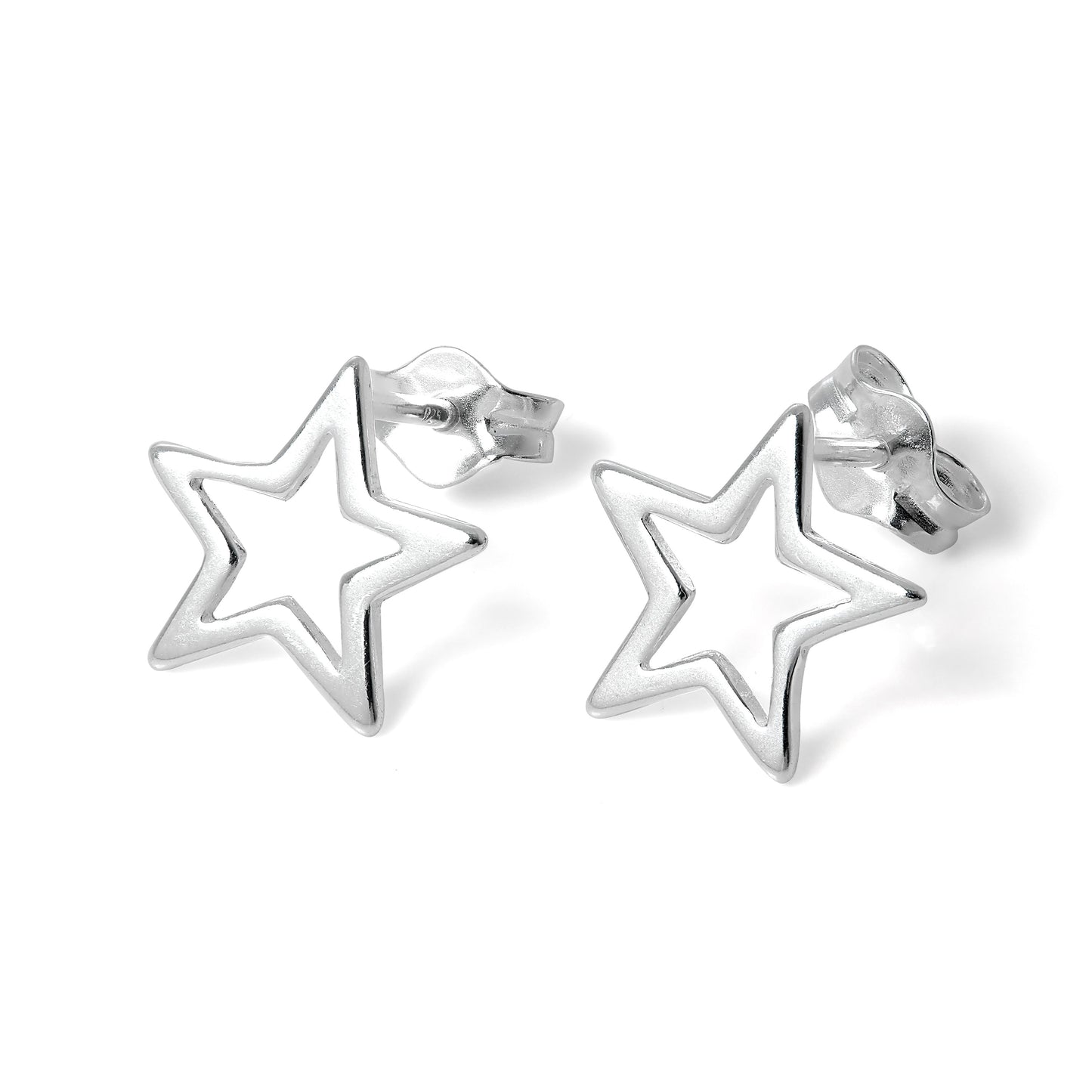 Sterlingsilber Offen Stern Ohrstecker