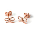 Rosévergoldet Sterlingsilber Band Schleife Ohrstecker