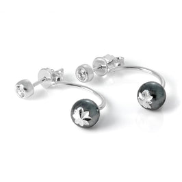 Diamantschliff Sterlingsilber Mantel Ohrstecker mit CZ Kristall