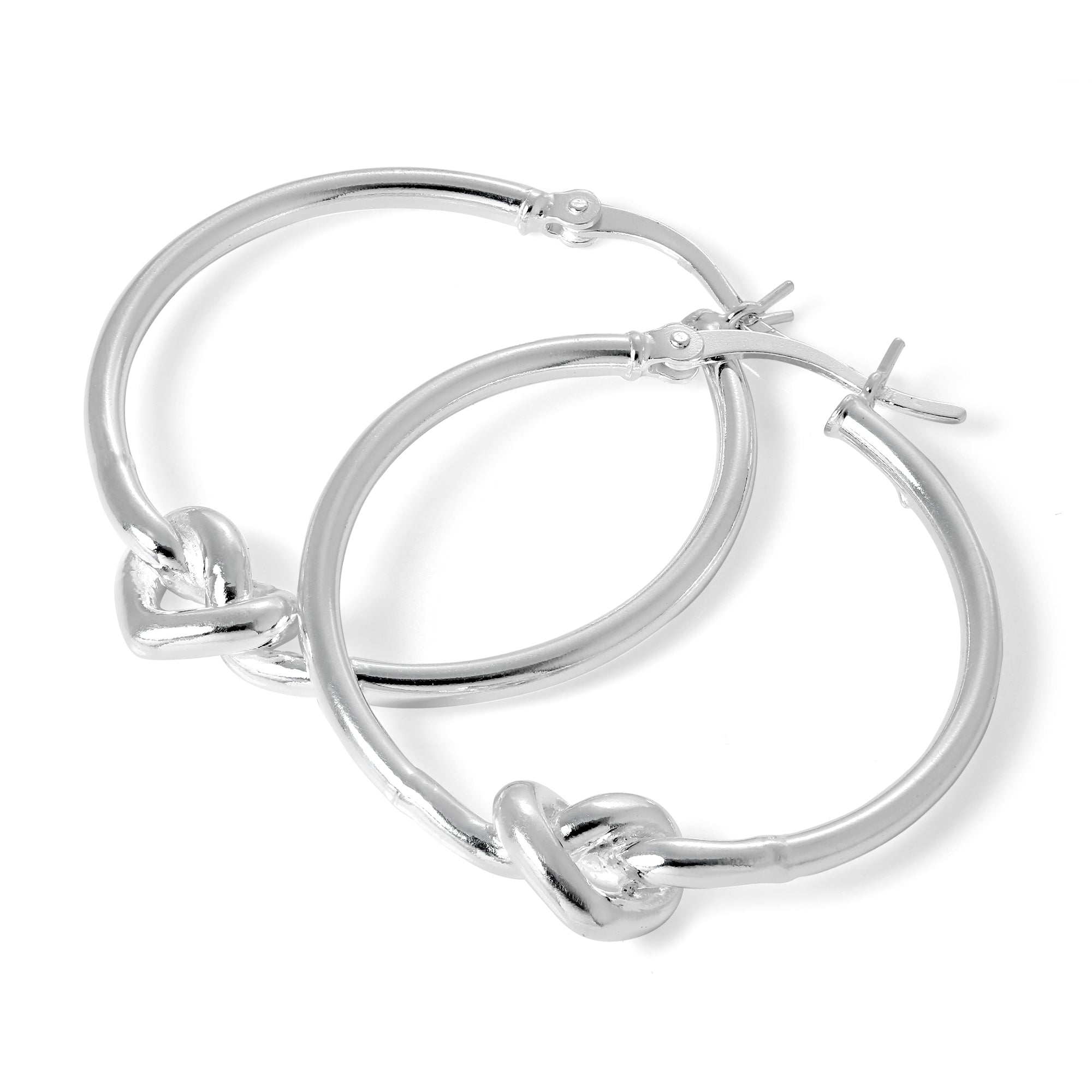 Sterlingsilber Gebunden Herz 30 mm Creolen Ohrringe