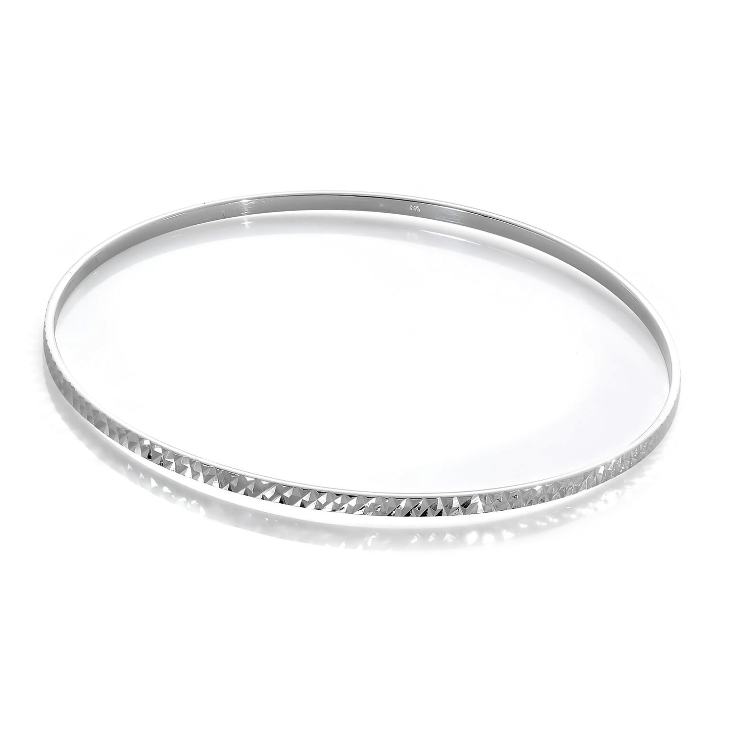 Sterlingsilber Diamantschliff 66mm Stapel Armreif