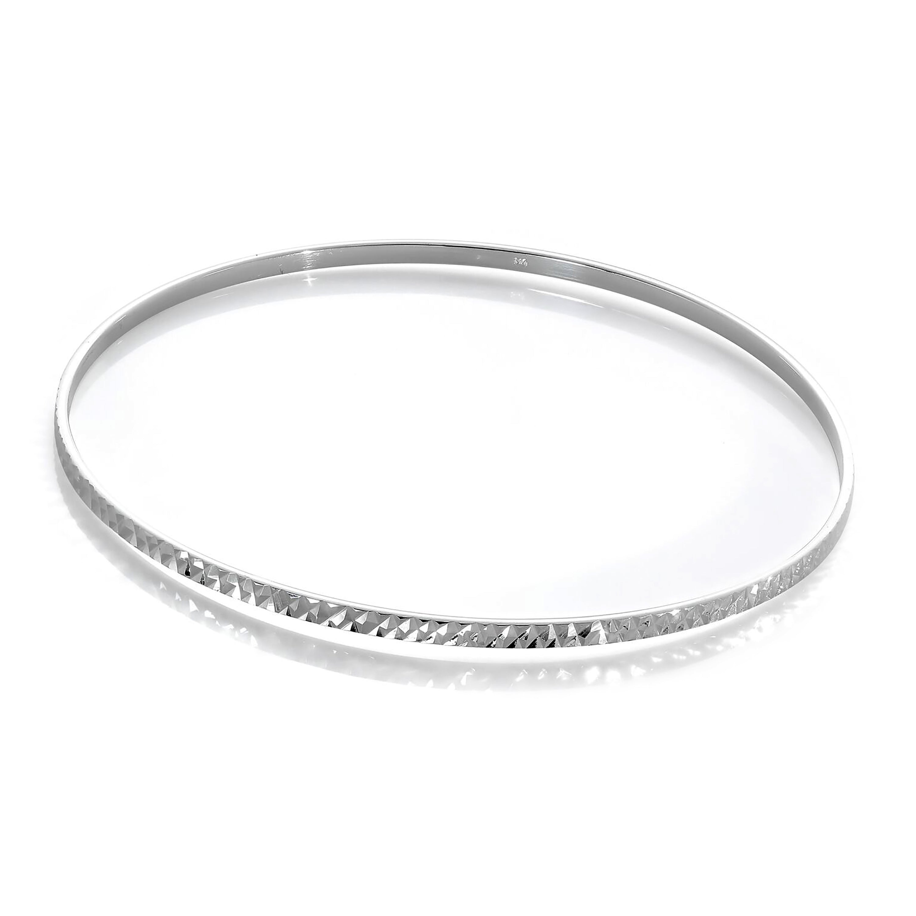 Sterlingsilber Diamantschliff 66 mm Stapel Armreif