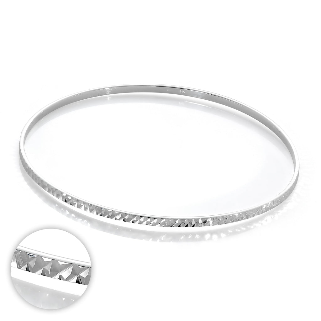 Sterlingsilber Diamantschliff 66 mm Stapel Armreif