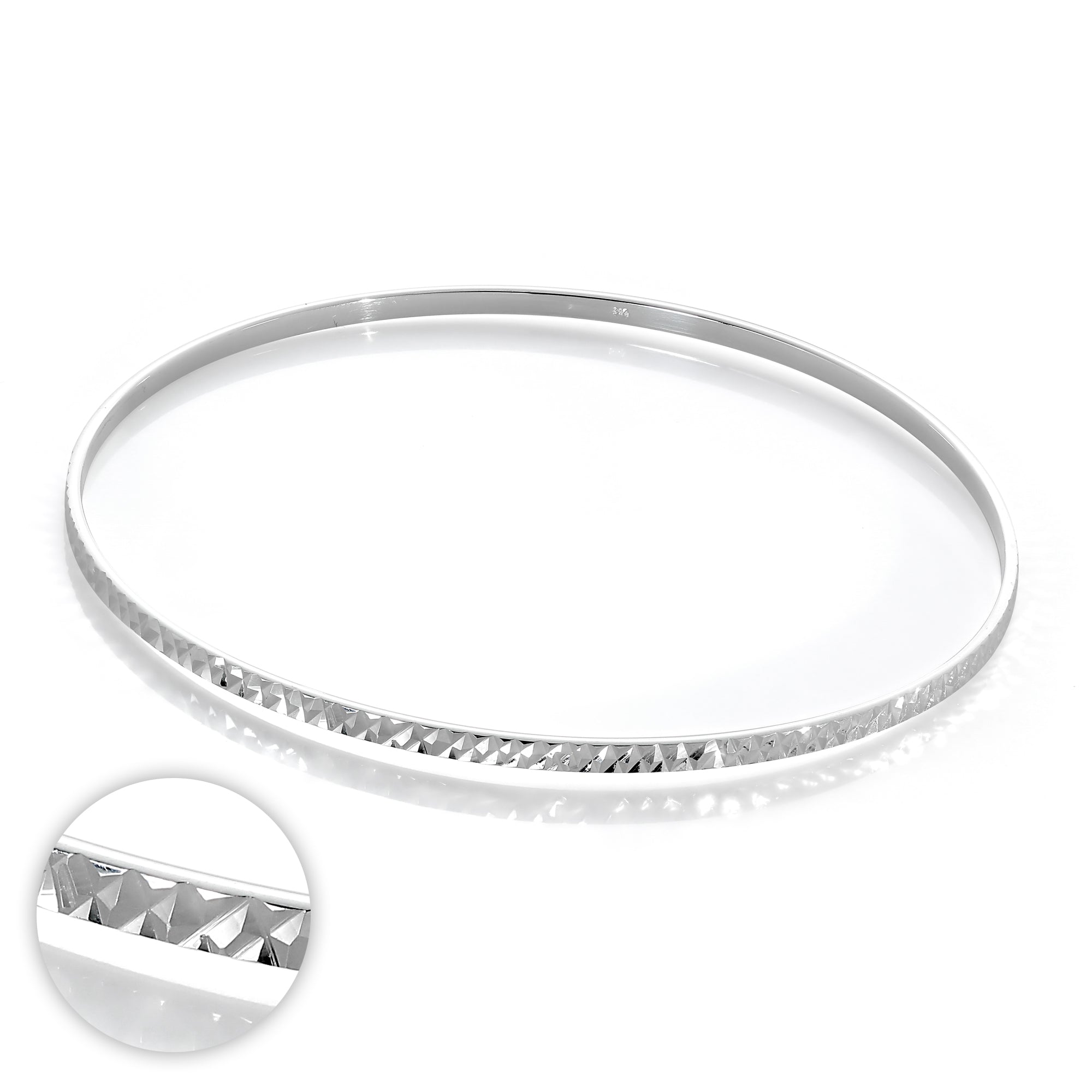 Sterlingsilber Diamantschliff 66 mm Stapel Armreif