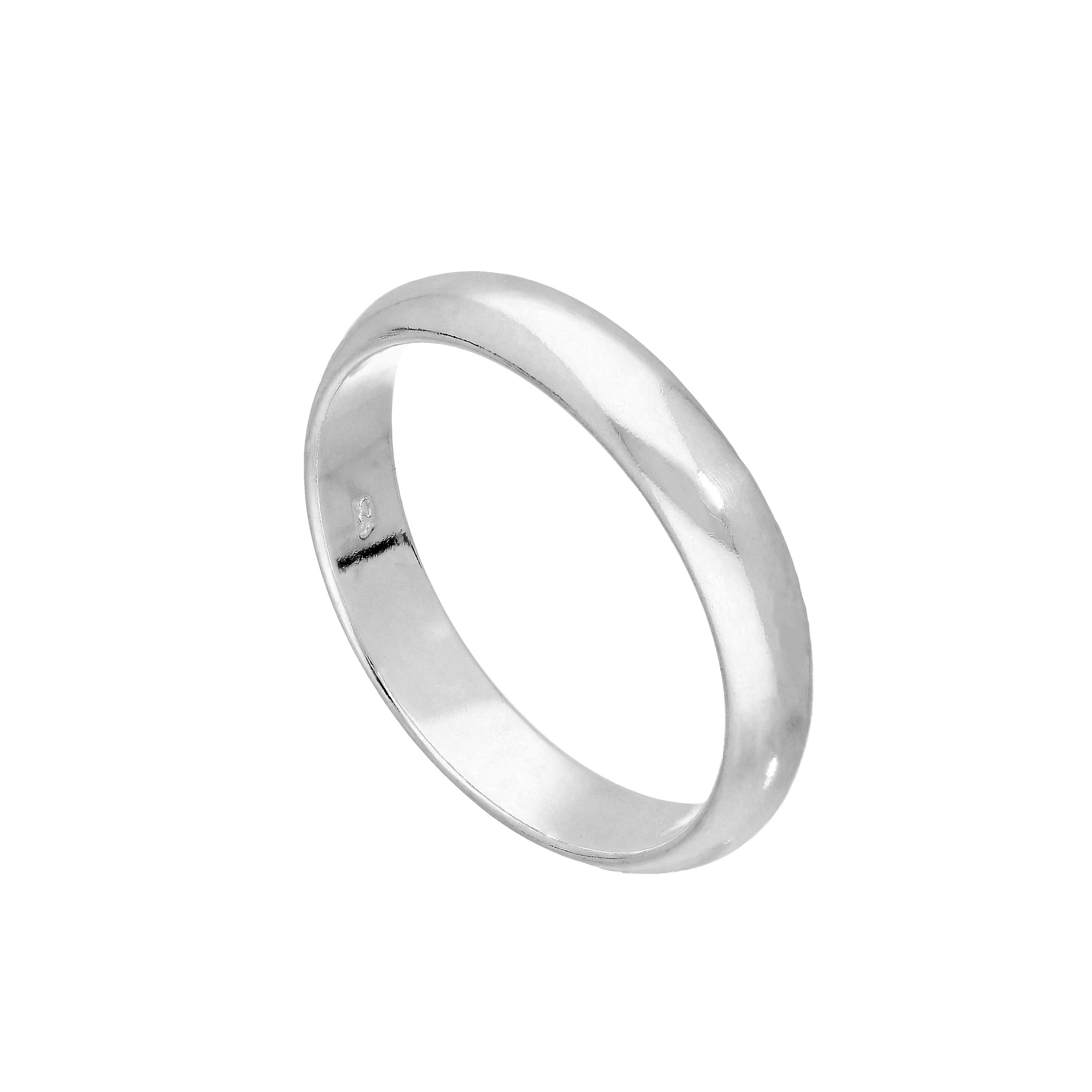 Sterlingsilber-Ehering in D-Form, 4 mm Größe I – Z+6
